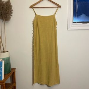 Lost In Lunar Yellow Linen Blend Dress